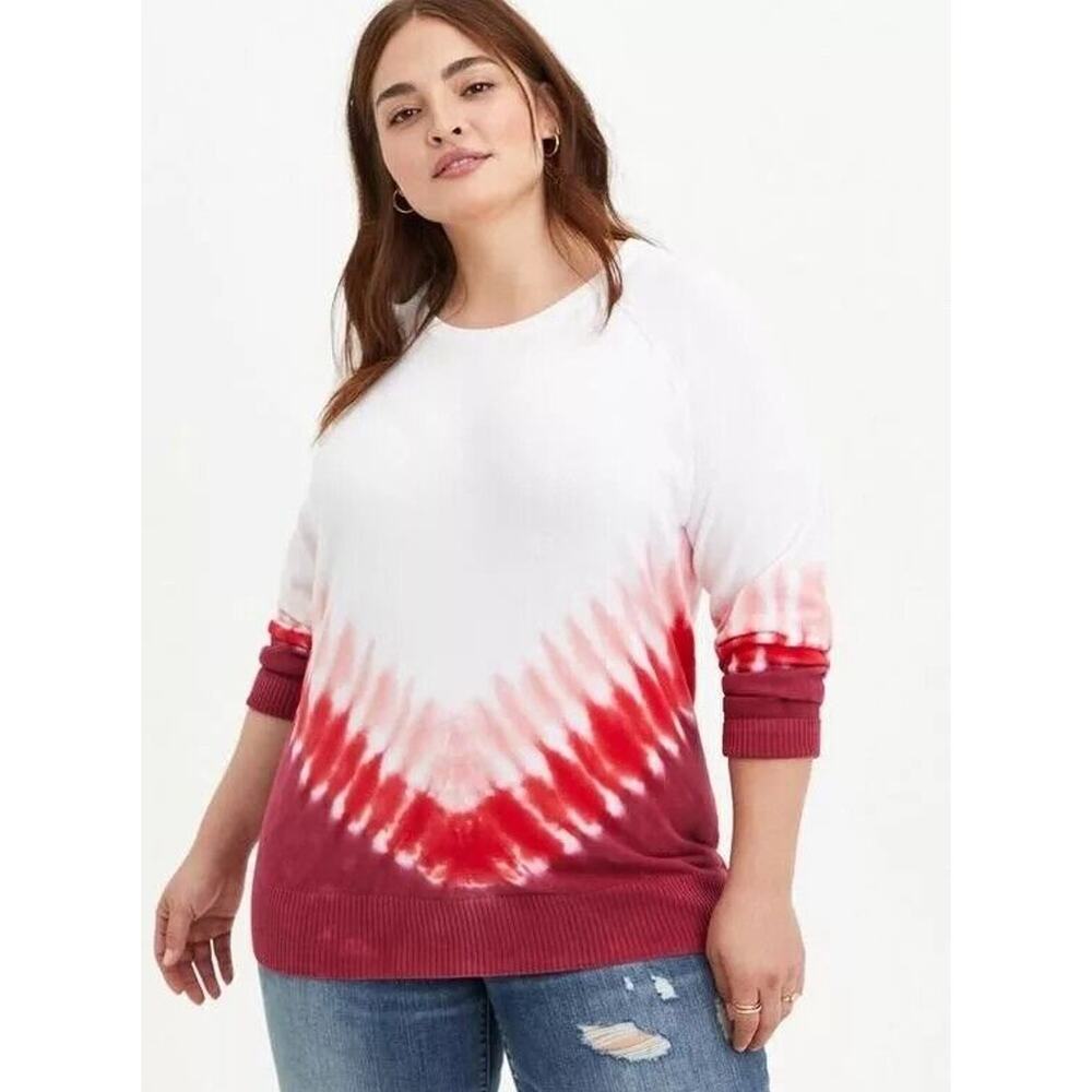 Torrid 3X‎ Pink Ombre Sweater Lightweight Knit Tie Dye Pullover